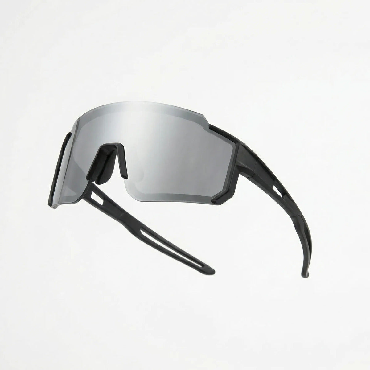 Óculos Ciclismo Esportivo Uv400 Espelhado Preto E Prata