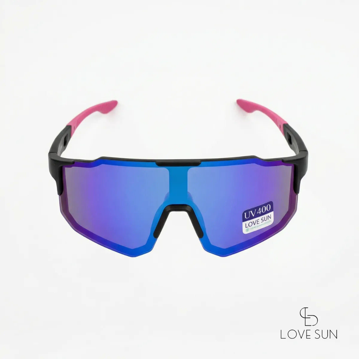 Óculos Ciclismo Esportivo Uv400 Espelhado Preto E Rosa