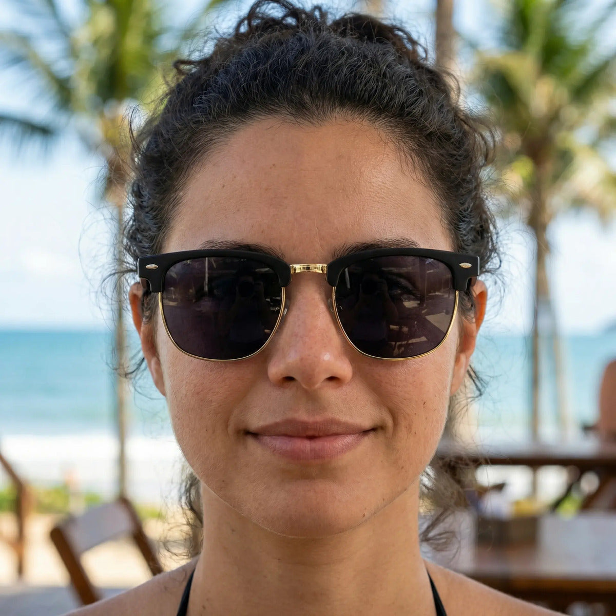 Oculos De Sol Aura Noir E Gold Uv400 Polarizado Unissex