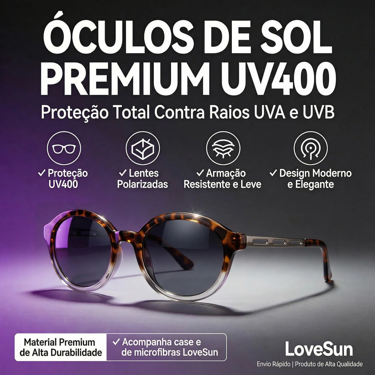 Oculos De Sol Cat Eyes Ambar - Sky- Lucid Uv400 Polarizado