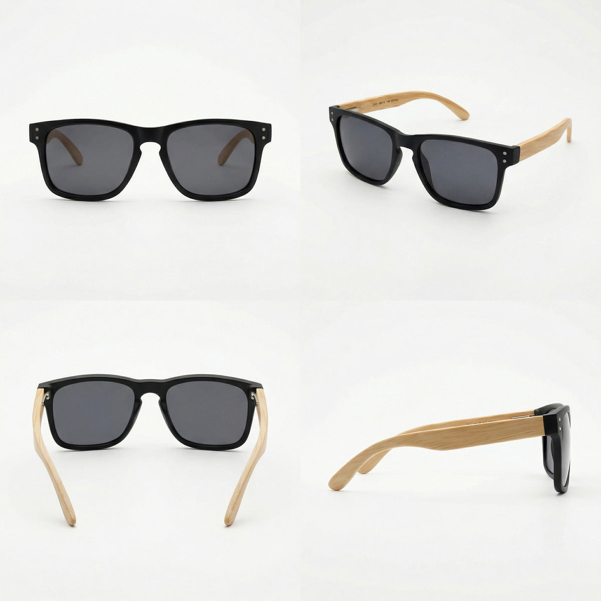 Oculos De Sol Wooden Noir E Bamboo Noir - Reflex Uv400