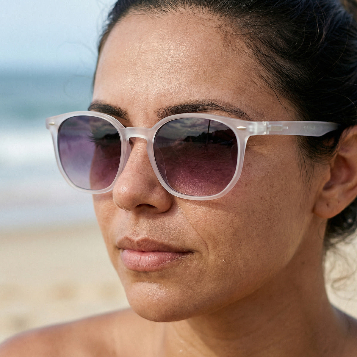 Oculos De Sol Lumina Cristal Lilac Uv400 Polarizado Unissex