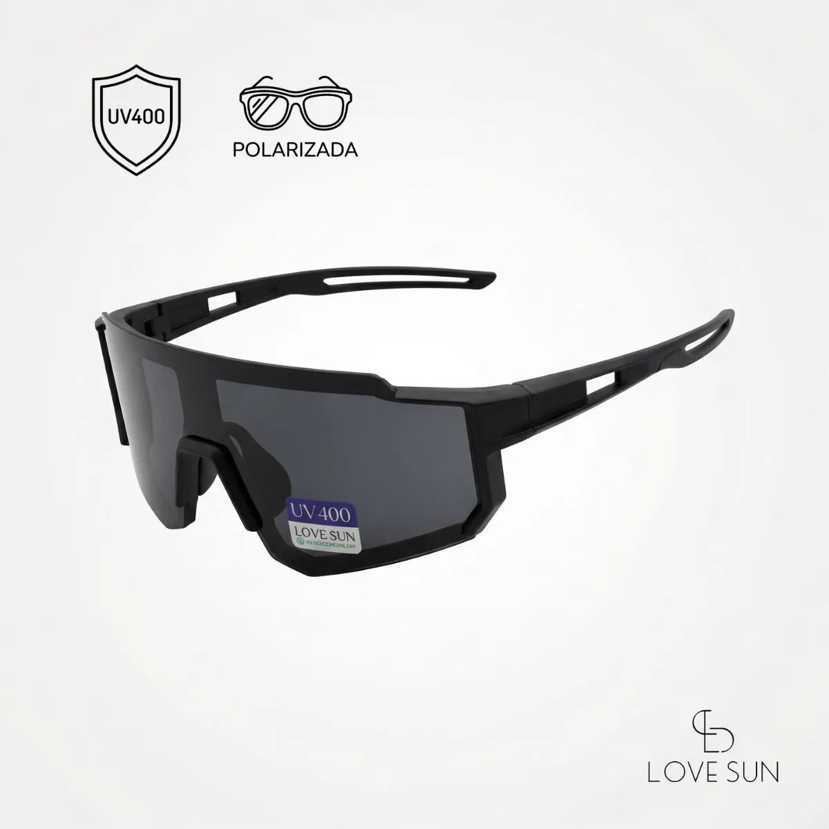 Óculos Ciclismo Esportivo Uv400 Espelhado Preto E Prata