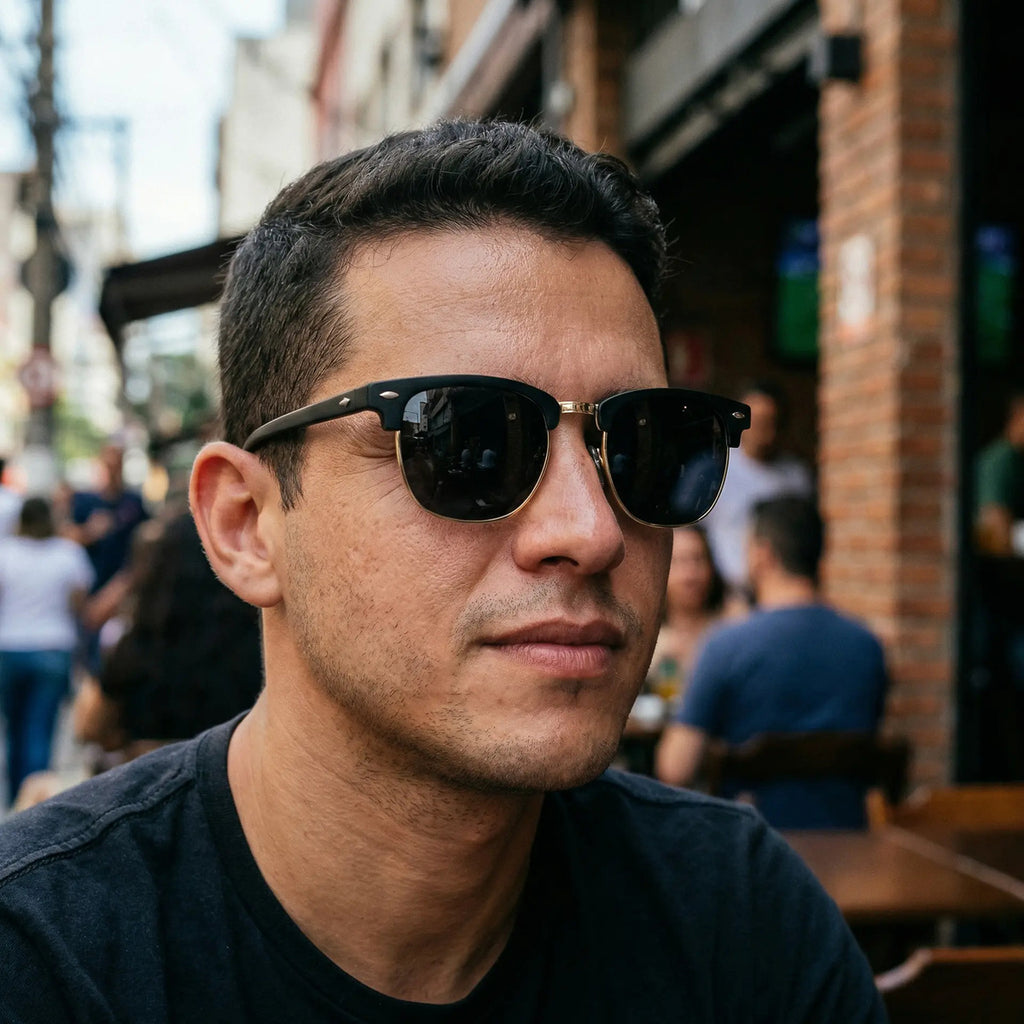 Oculos De Sol Aura Noir E Gold Uv400 Polarizado Unissex