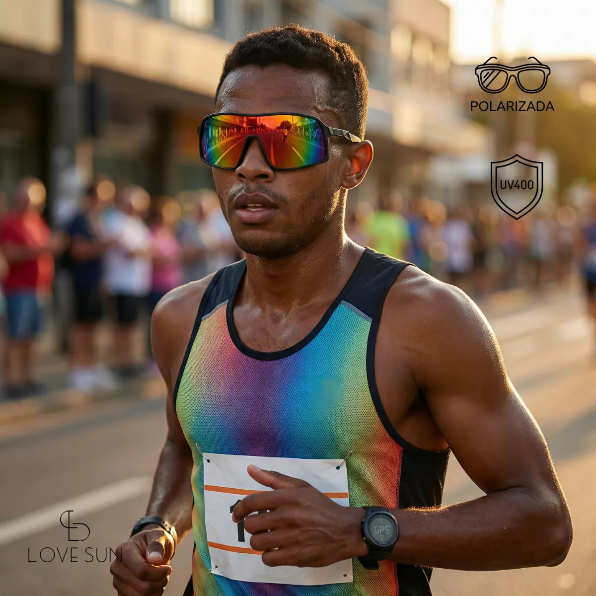 Óculos Ciclismo Esportivo Uv400 Espelhado Rainbow Lovesun