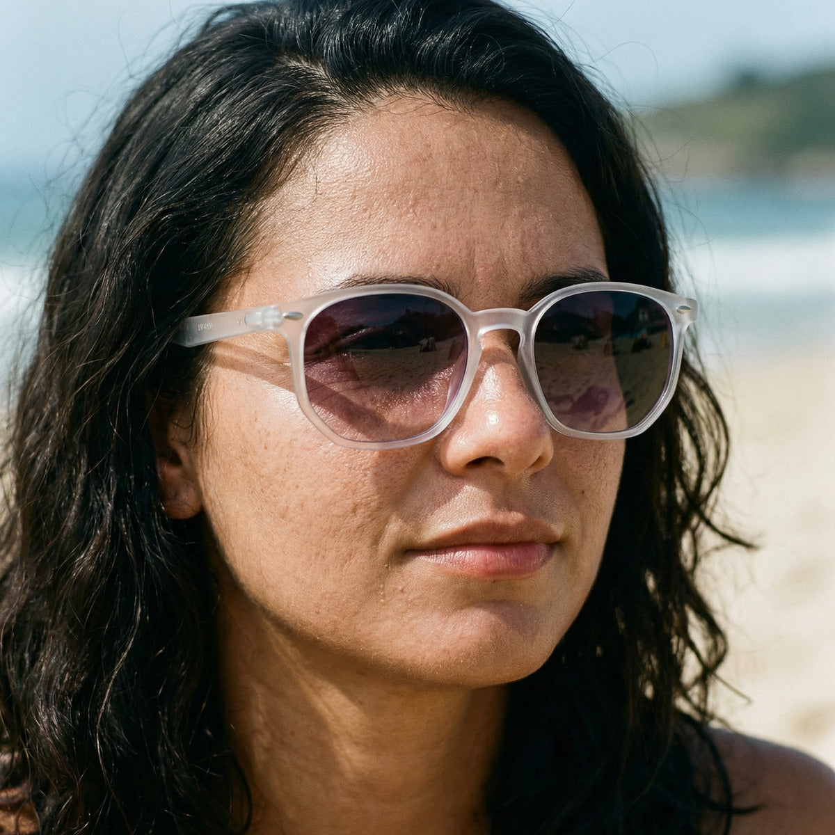 Oculos De Sol Lumina Cristal Lilac Uv400 Polarizado Unissex