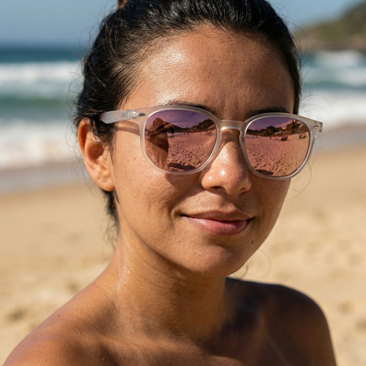 Oculos De Sol Lumina Cristal Lilac Uv400 Polarizado Unissex