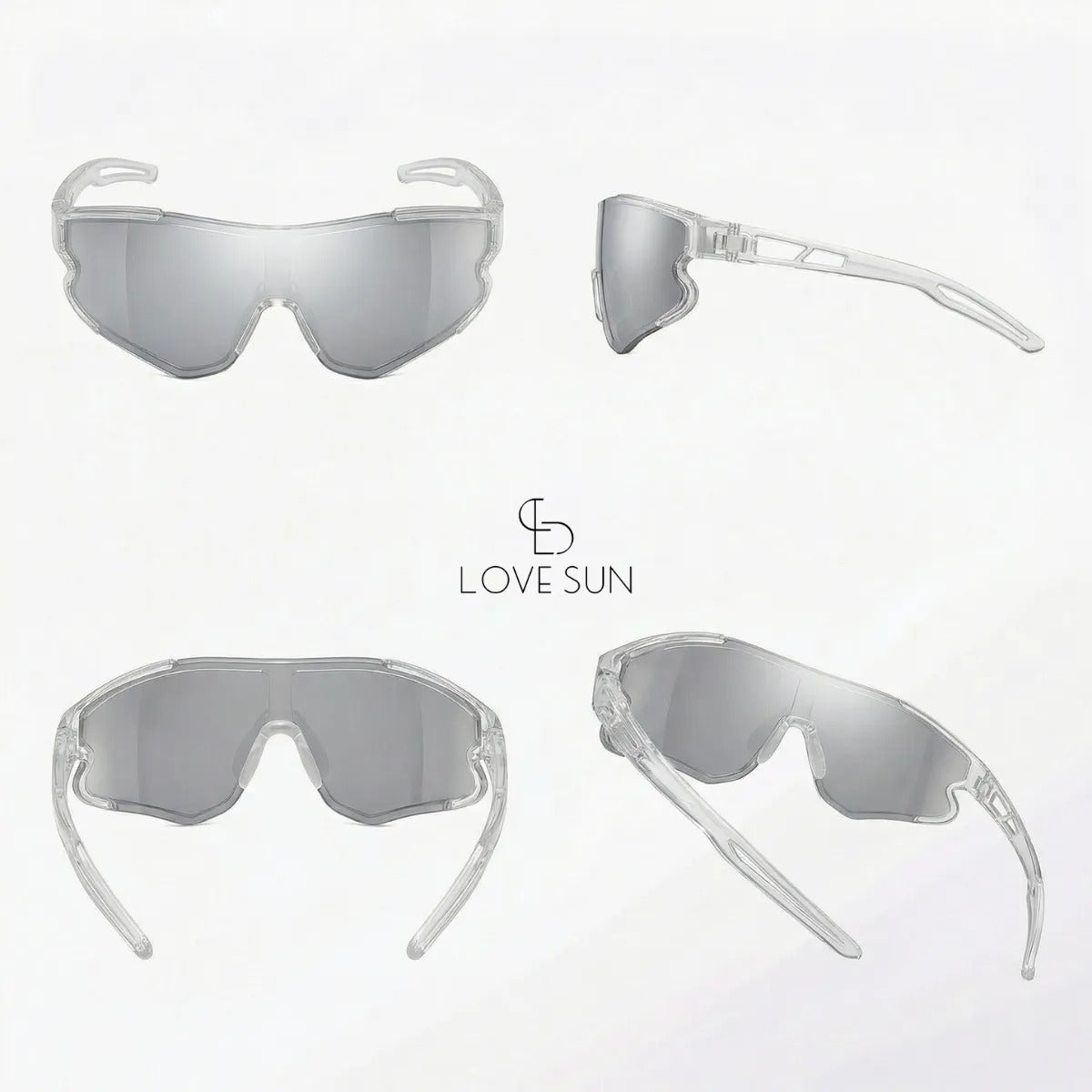 Óculos Ciclismo Esportivo Uv400 Violeta Prata Vermelho