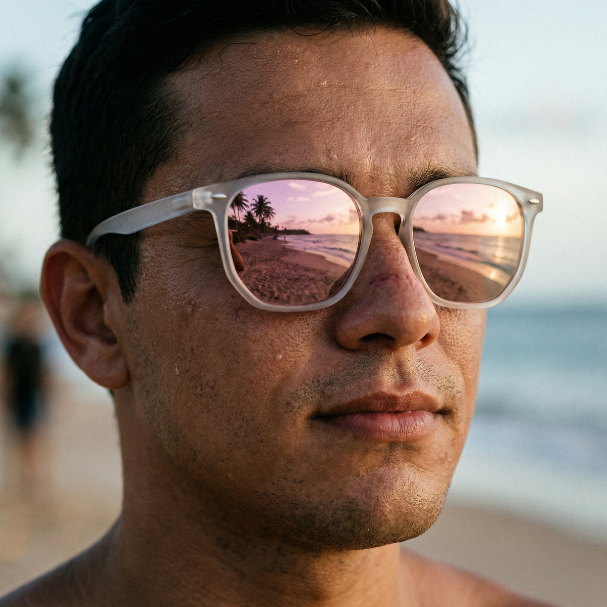 Oculos De Sol Lumina Cristal Lilac Uv400 Polarizado Unissex