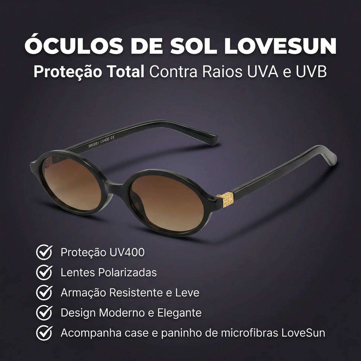 Oculos De Sol Nobre Versage 8 - Noir Uv400 Polarizado