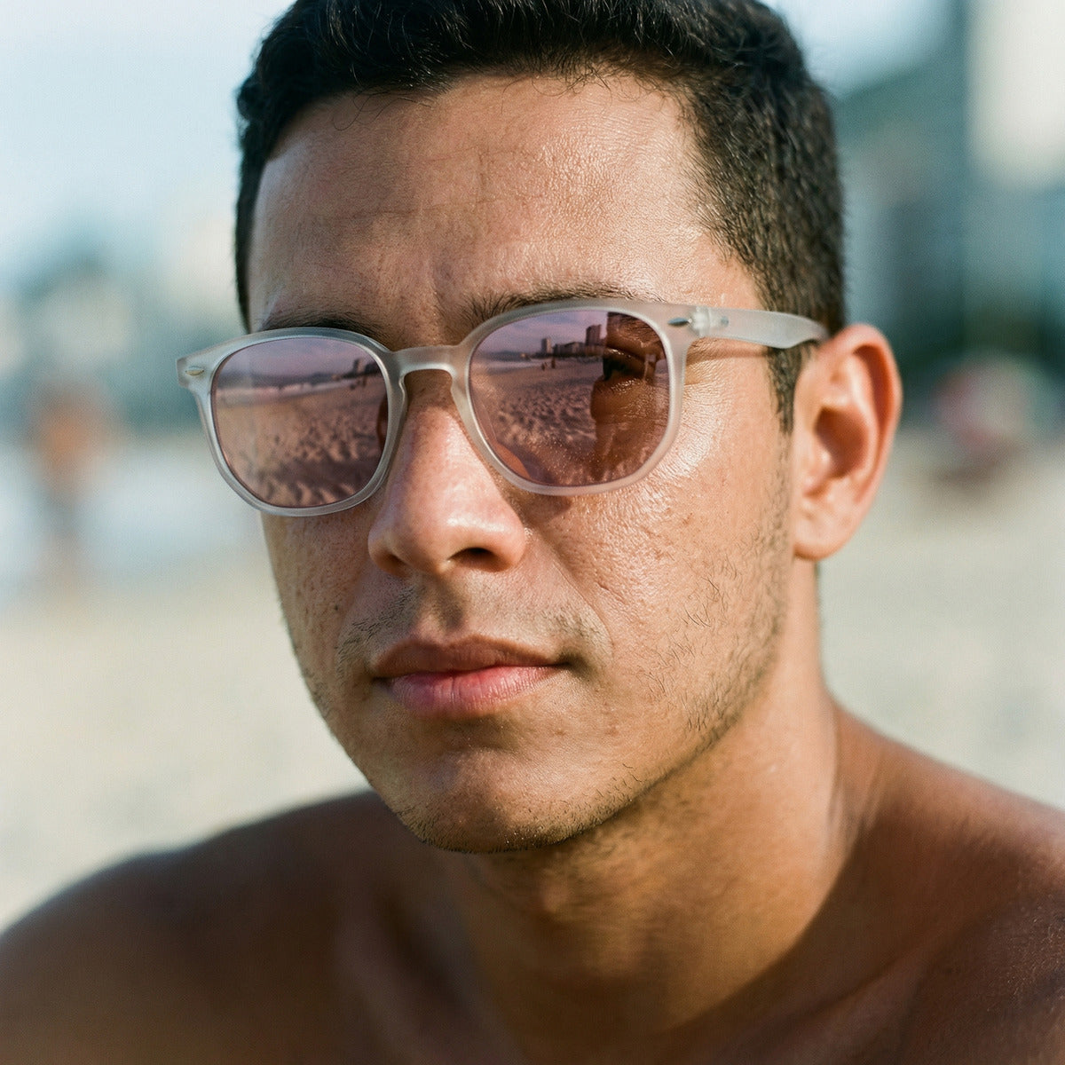 Oculos De Sol Lumina Cristal Lilac Uv400 Polarizado Unissex