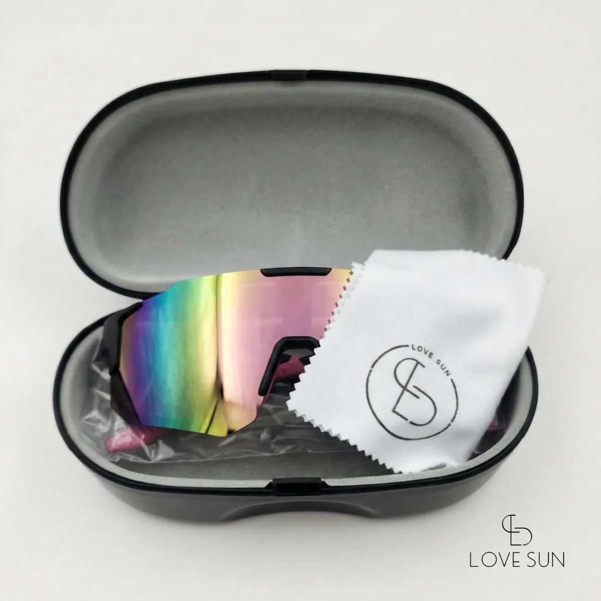 Óculos Ciclismo Esportivo Uv400 Espelhado Preto E Rosa