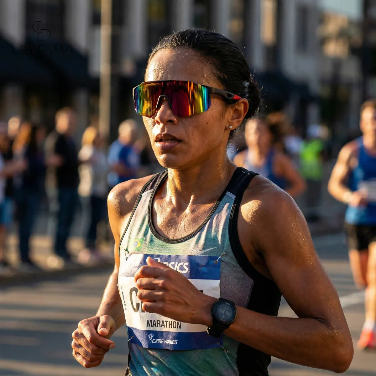 Óculos Ciclismo Esportivo Uv400 Azul Laranja Lovesun